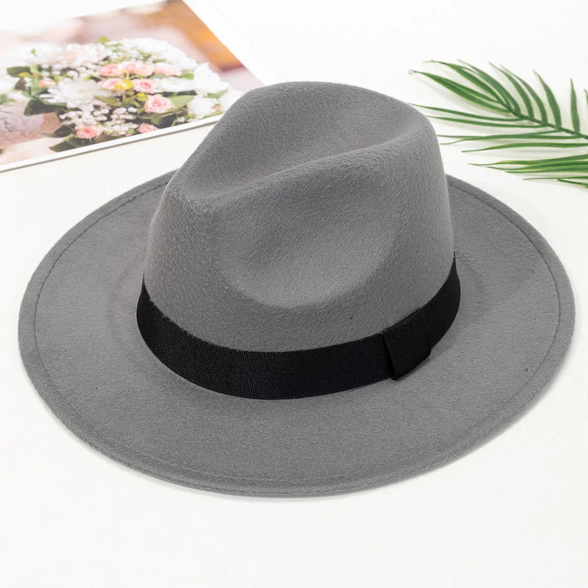 Wide Brim Wool Fedora Hat – Unisex Jazz Panama Hat