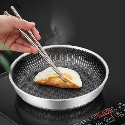 Tri-Ply 316 Stainless Steel Honeycomb Frying Pan – All Stovetop Compatible