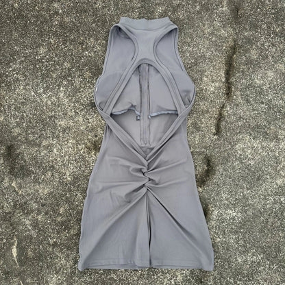 Women's Yoga Jumpsuit Shorts – Scrunch Back, Zipper, Gym Sportswear