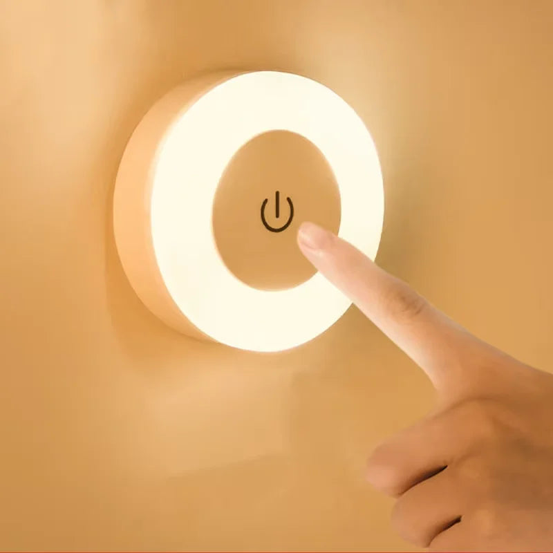 Touch Sensor LED Night Light – USB Rechargeable Magnetic Wall Lamp