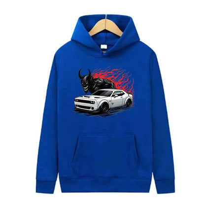 Muscle Supercar Graphic Hoodie Unisex Fleece Streetwear Pullover