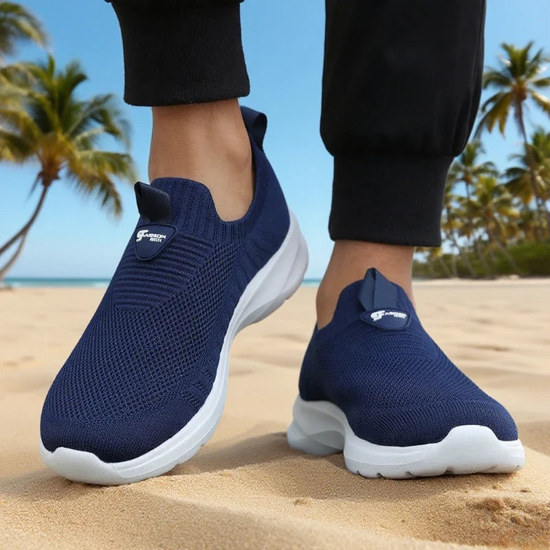 Men's Slip-On Mesh Sneakers – Lightweight Breathable Walking Shoes