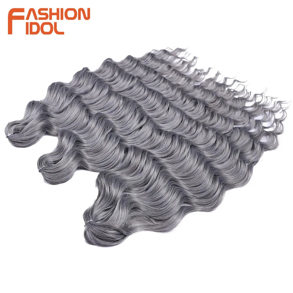 24 Inch Water Wave Crochet Braiding Hair Extensions – Synthetic Ombre