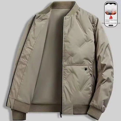 Men's Cotton Padded Bomber Jacket – Warm Winter Coat