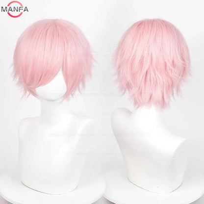 Short Straight Anime Cosplay Wig – 30cm, Multiple Colors for Men & Women