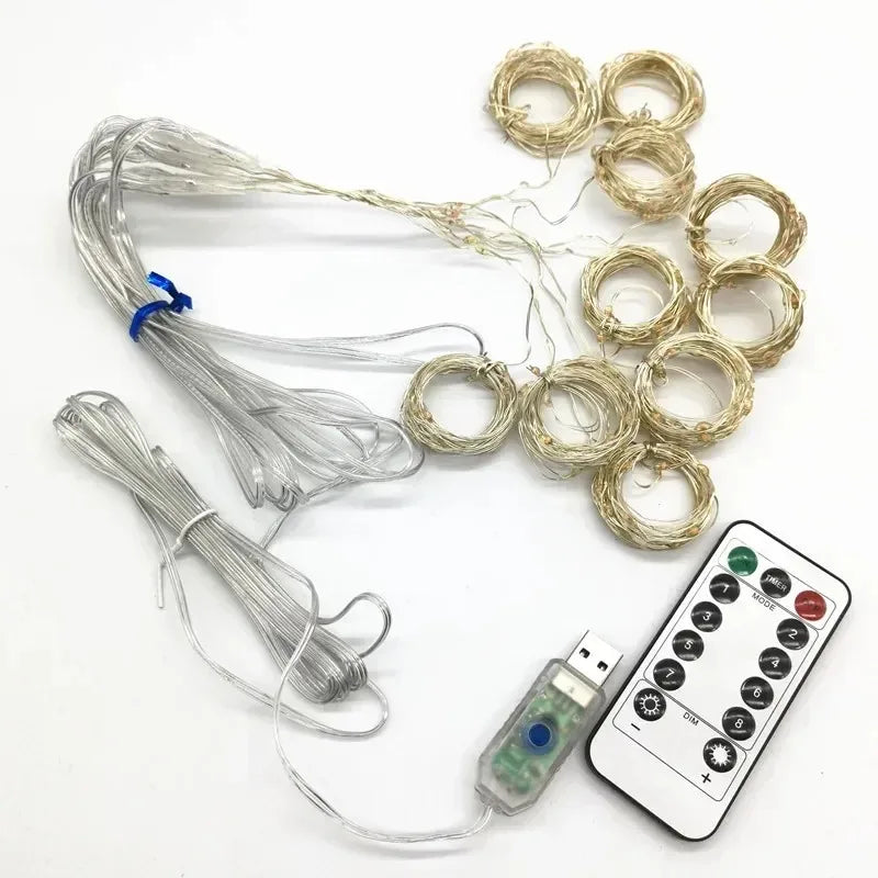 LED Curtain Fairy Lights – USB Remote Control 3M String