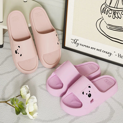 Cartoon Bear Indoor Slippers Women Soft EVA Home Slides