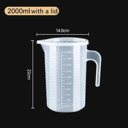 Clear Plastic Graduated Measuring Cup with Handle – Multiple Sizes