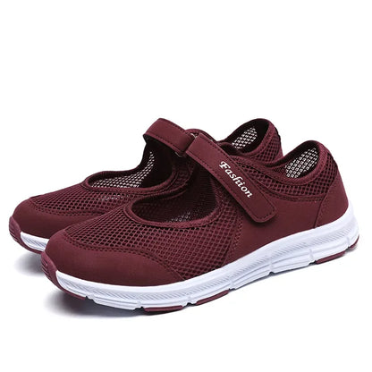 Women's Breathable Mesh Sneakers with Velcro Strap
