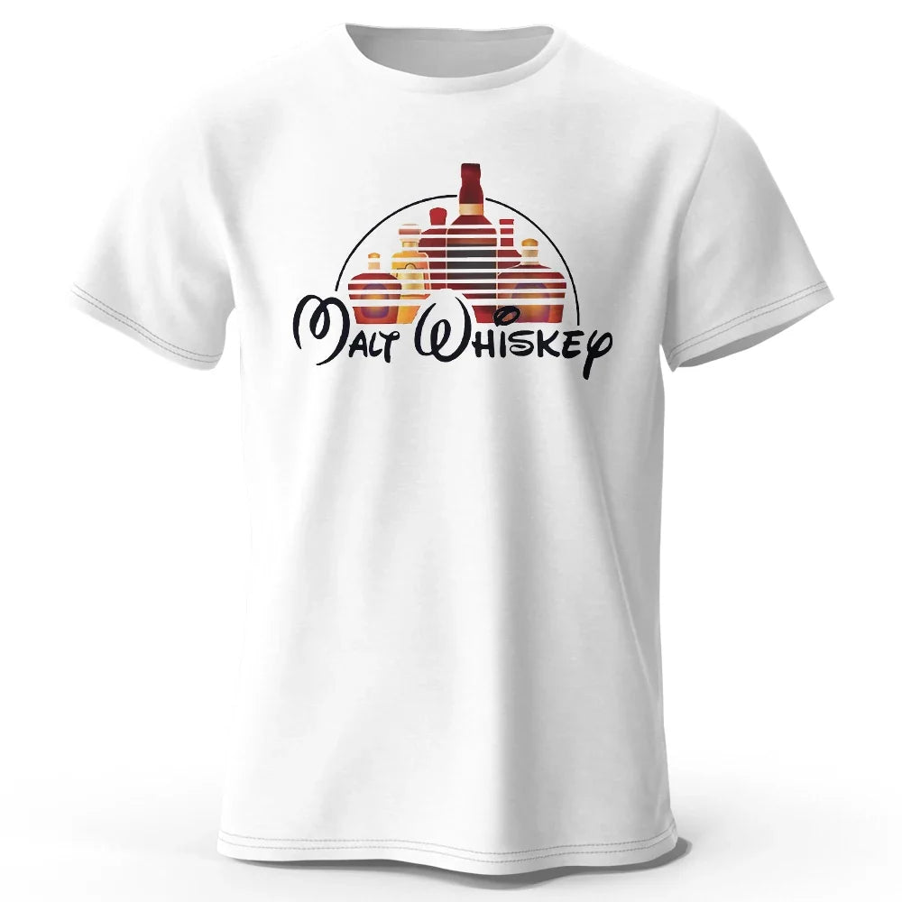 Malt Whiskey Graphic T Shirt Oversized Cotton Tee
