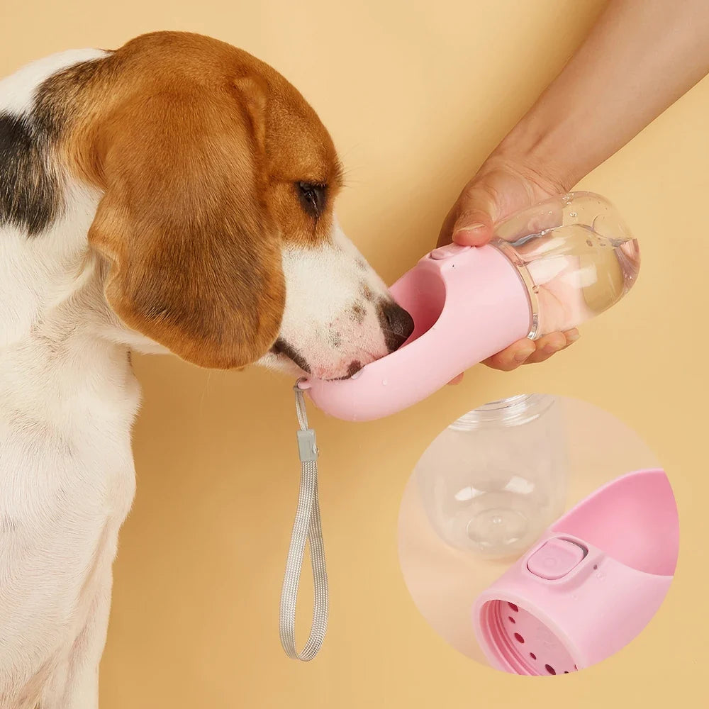 Portable Dog Water Bottle with Drinking Bowl – Leakproof Travel Pet Dispenser