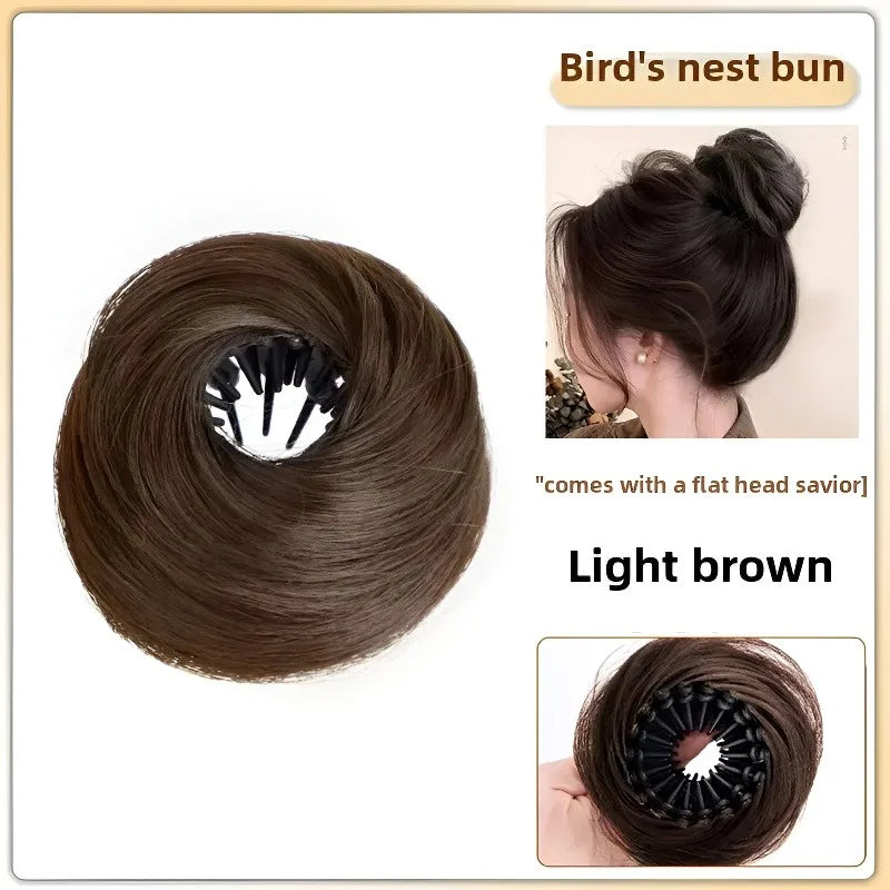 Bird's Nest Hair Bun Clip – Synthetic Retractable Hairpiece