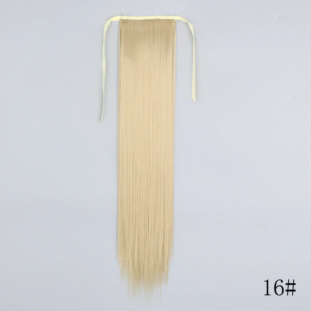 Wrap Around Ponytail Extension – Long Straight Synthetic Clip-In
