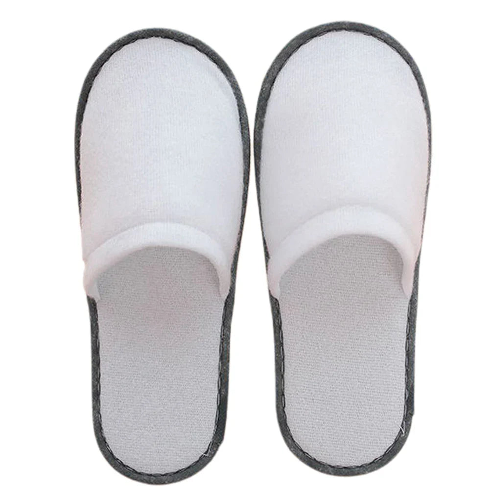 Disposable Hotel Slippers 10 Pairs – Velvet Guest House Shoes