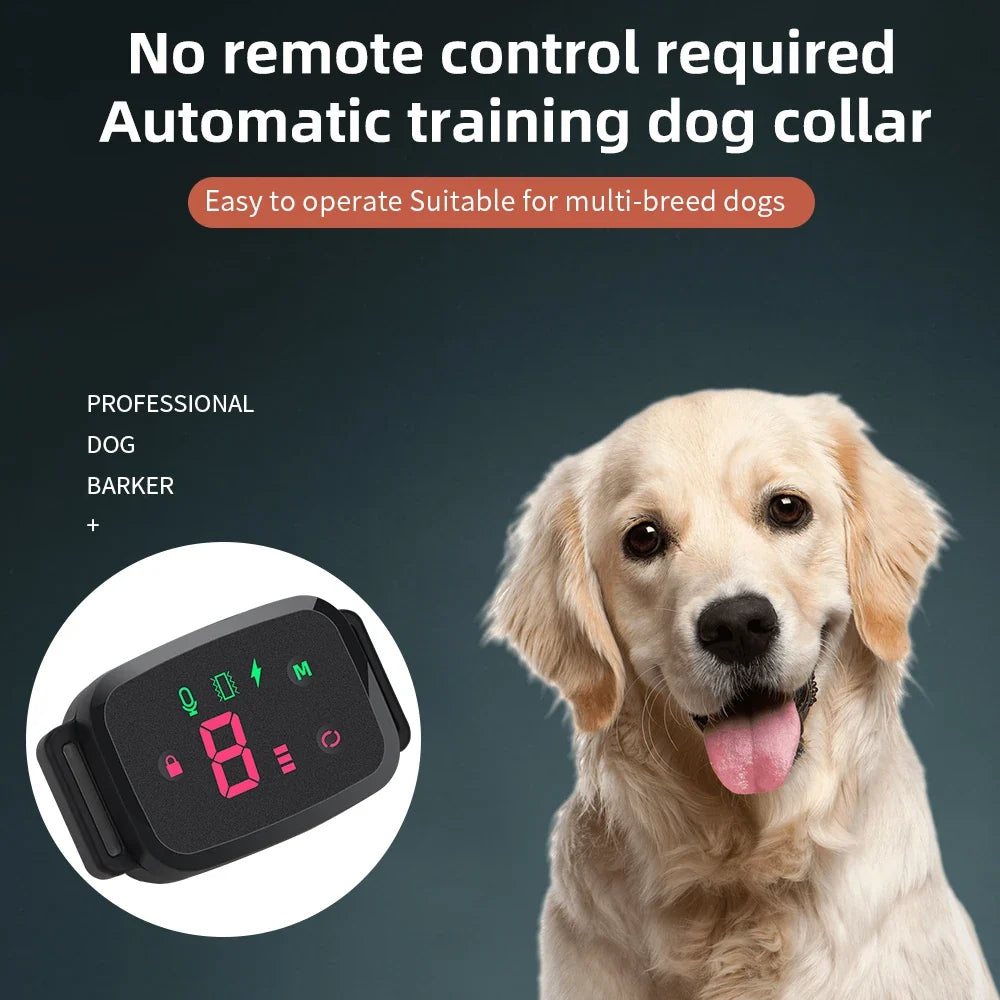 Anti-Bark Dog Collar – Smart Automatic Bark Stopper with HD Display