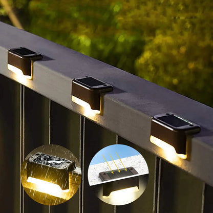 Solar LED Step Lights Outdoor Waterproof Deck Stair Lamp