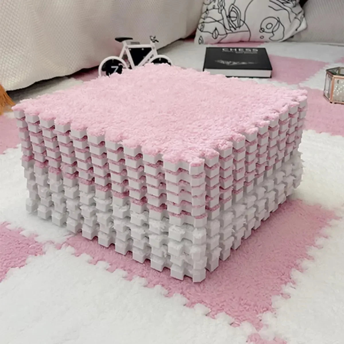 Soft Plush Interlocking Foam Puzzle Mat Tiles for Kids & Home