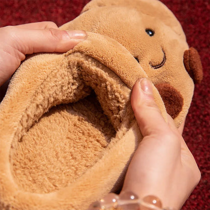 Cute Bear Cartoon Fluffy Slippers Anti-Slip House Shoes