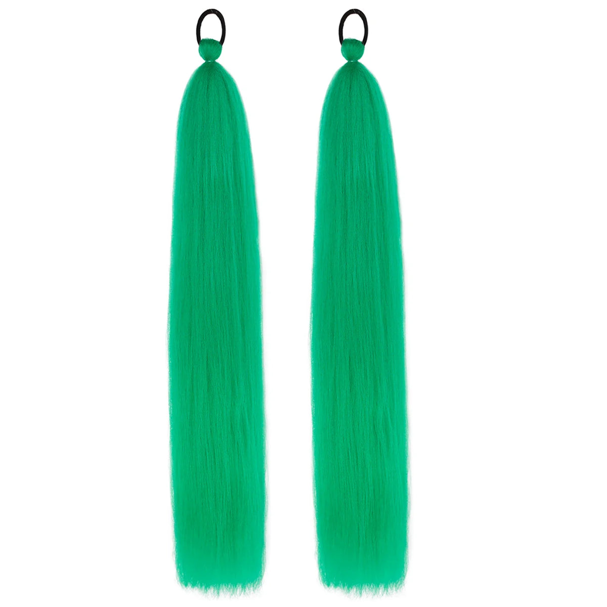 Synthetic Ponytail Extension 2-Piece Set – Long Straight with Rubber Band
