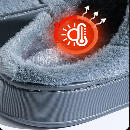Unisex Winter Plush Slippers – Quilted Fleece Non-Slip House Shoes