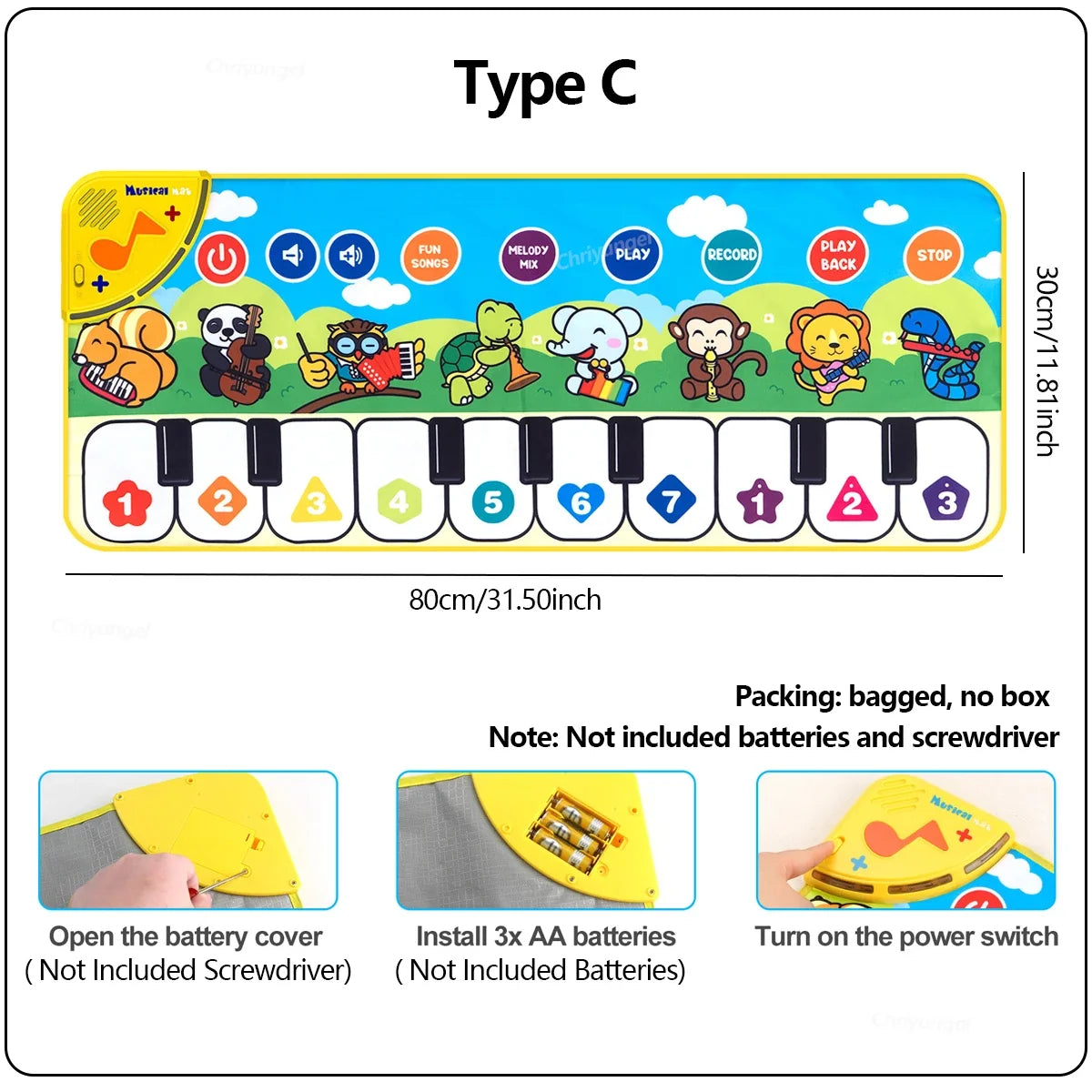 Kids Piano Mat Musical Floor Keyboard Toy for Toddlers