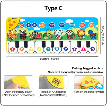 Kids Piano Mat Musical Floor Keyboard Toy for Toddlers