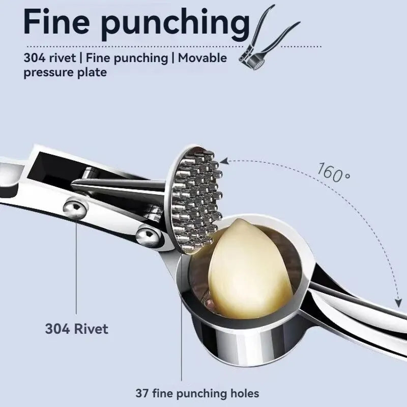 Garlic Press Heavy-Duty Zinc Alloy with Anti-Slip Grip