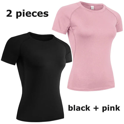 Women's Compression Athletic T-Shirt – Short Sleeve Quick Dry Workout Top