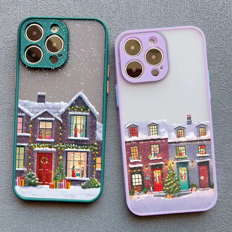 Christmas Snow Village iPhone Case – Festive Winter Design
