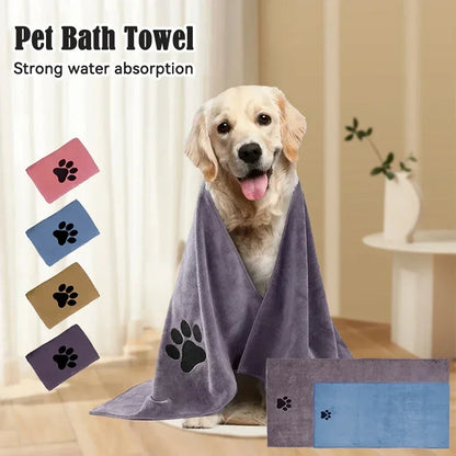 Microfiber Pet Bath Towel – Super Soft & Absorbent for Cats & Dogs