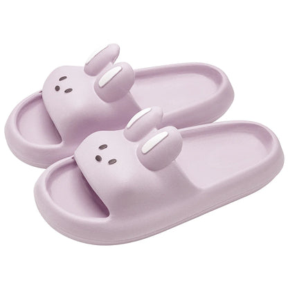 Rabbit Pillow Slippers – Thick Sole Cloud Slides for Women & Men