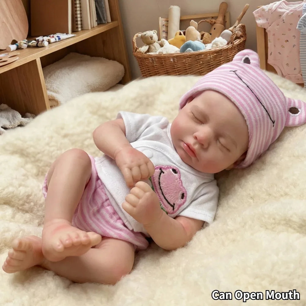 Full Body Silicone Reborn Baby Doll – Open Mouth, Lifelike Newborn