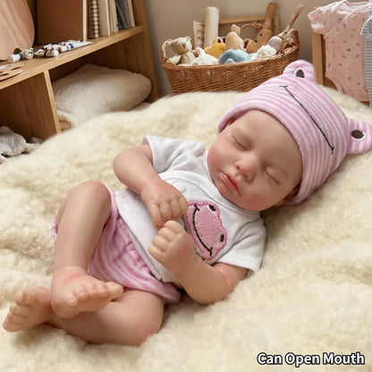 Full Body Silicone Reborn Baby Doll – Open Mouth, Lifelike Newborn