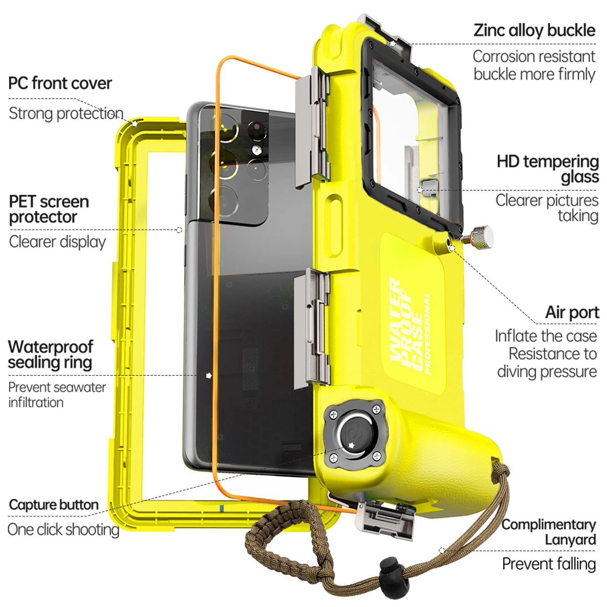 Waterproof Diving Phone Case – Universal Fit Up to 6.9 Inch