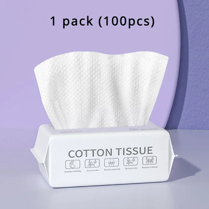 Disposable Cotton Face Towels – Soft Dry Wipes 50/100pcs