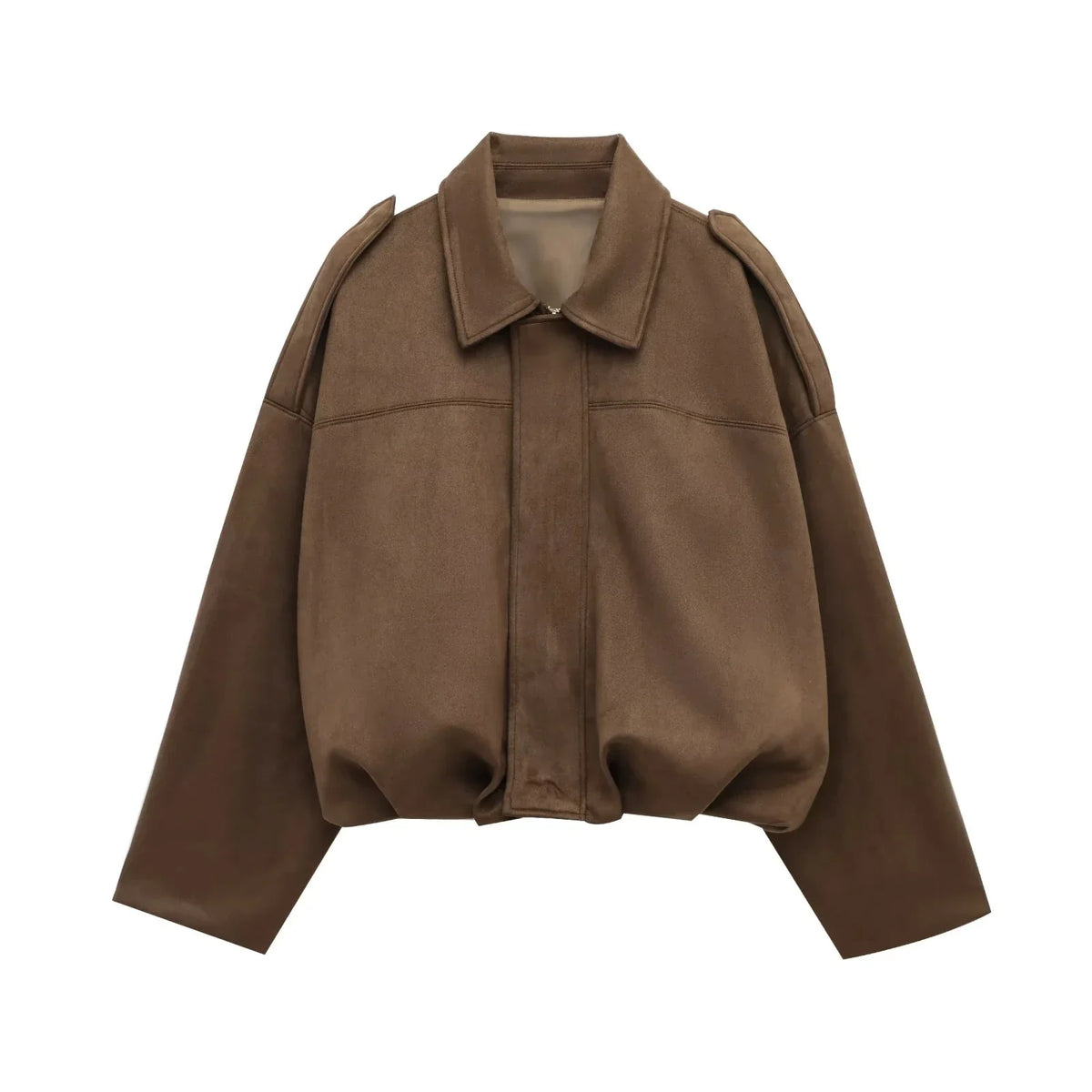 Women's Oversized Suede Texture Batwing Coat
