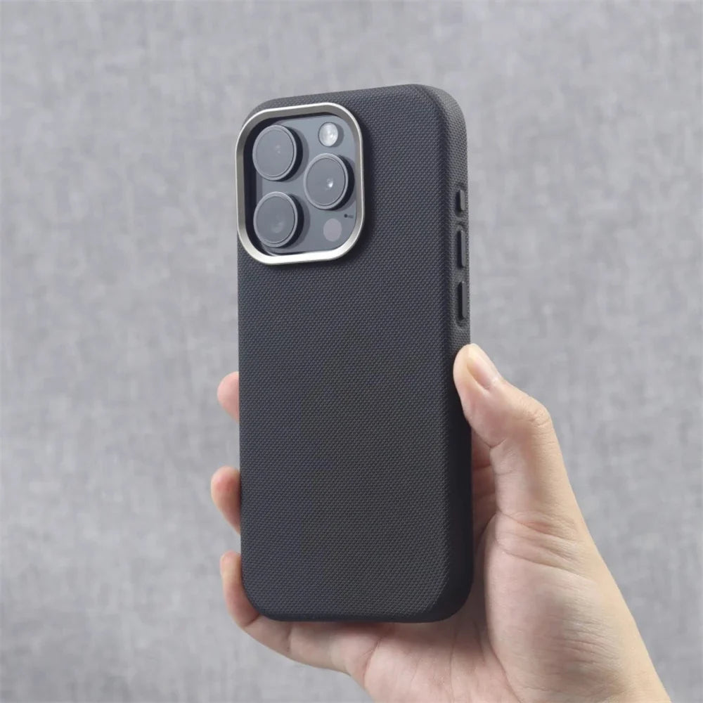 MagSafe Leather iPhone Case with Metal Alloy Lens Frame – iPhone 13–17