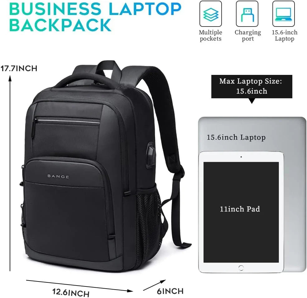 Laptop Backpack 15.6 Inch with USB Charging Port – Waterproof Travel Bag