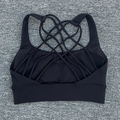 Women's Push-Up Sports Bra – Cross Back Shockproof Gym & Yoga Bra