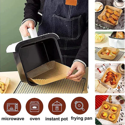 Air Fryer Disposable Parchment Paper Liners – Non-Stick Baking Mats