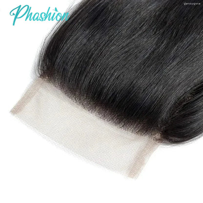 Straight Lace Closure 4x4 5x5 Pre-Plucked Swiss Transparent Human Hair