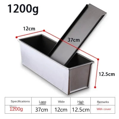 Non-Stick Bread Loaf Pan with Lid – Aluminum Alloy Toast Box