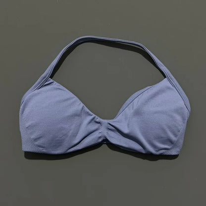 Seamless Halter Sports Bra – Women's Push-Up Gym Bra