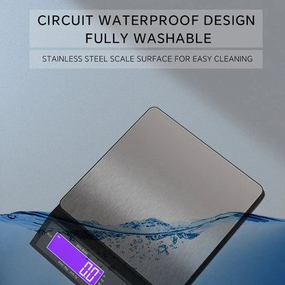 Digital Kitchen Scale – Waterproof Stainless Steel, LCD Display