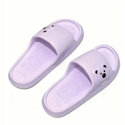 Cartoon Bear Indoor Slippers Women Soft EVA Home Slides