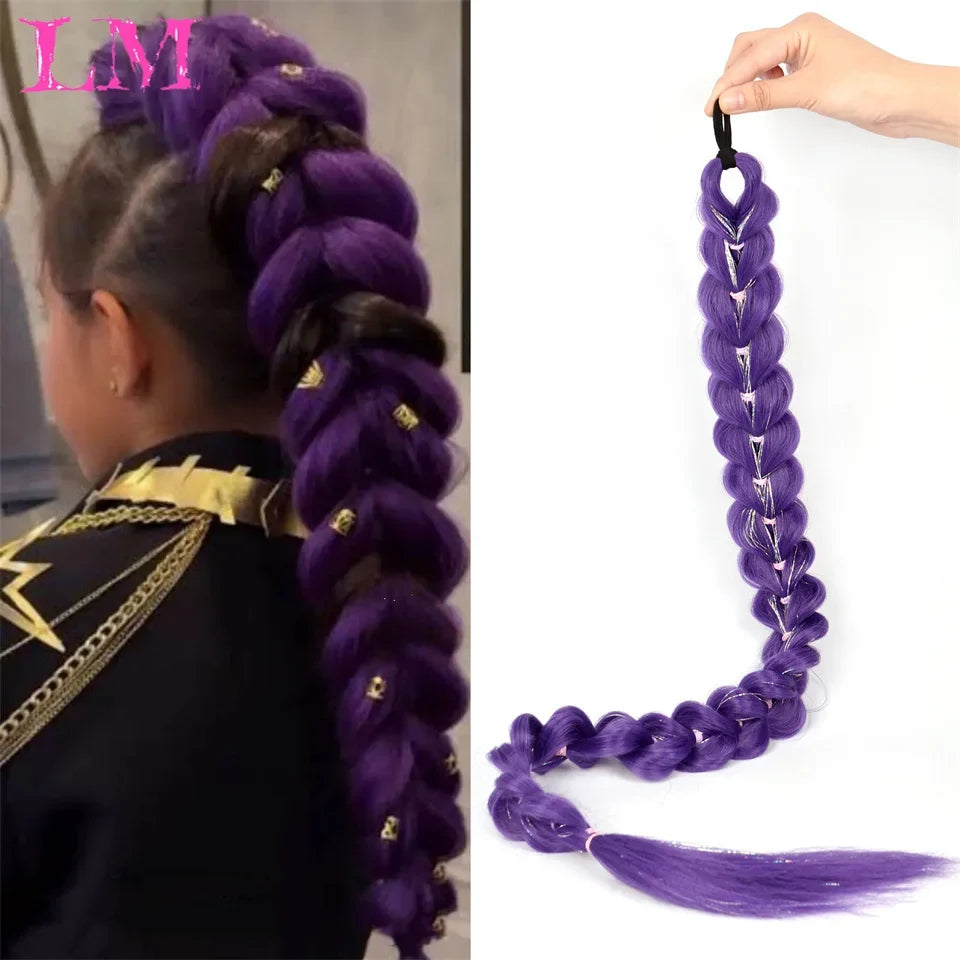 32 Inch Jumbo Braid Ponytail Hair Extension – Pre-Braided Synthetic