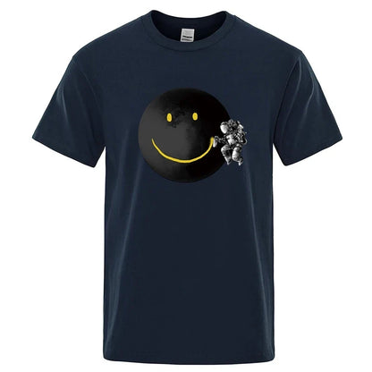 Funny Spaceman Graphic T Shirt Cotton Blend Casual Tee