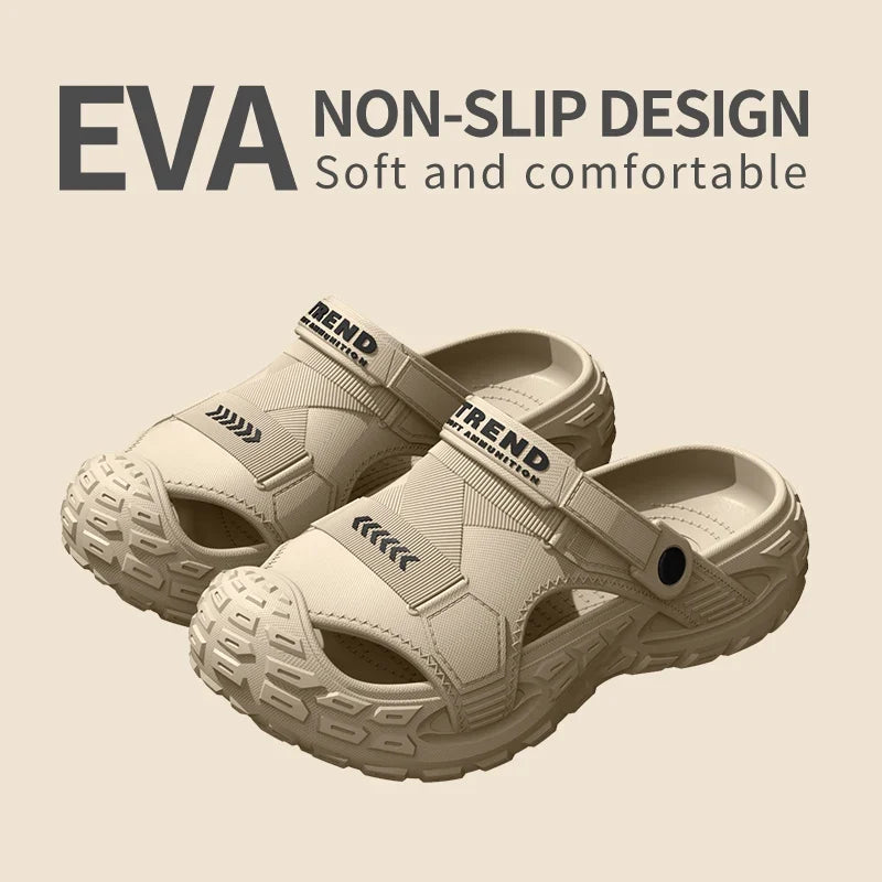 Men's EVA Outdoor Sandals – Thick Soft Sole with Elastic Strap