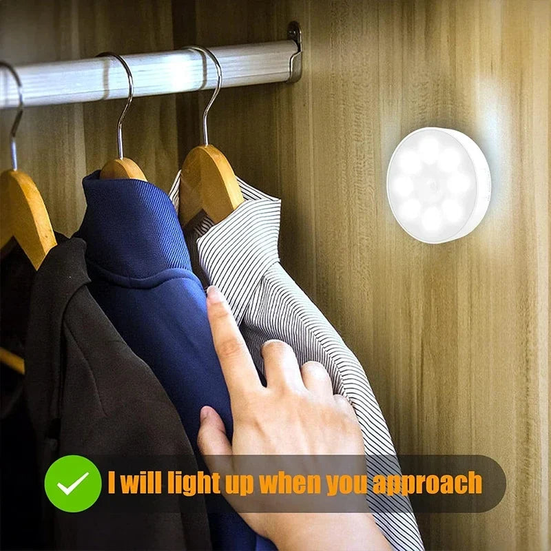 Motion Sensor LED Night Light USB Rechargeable 3-Color