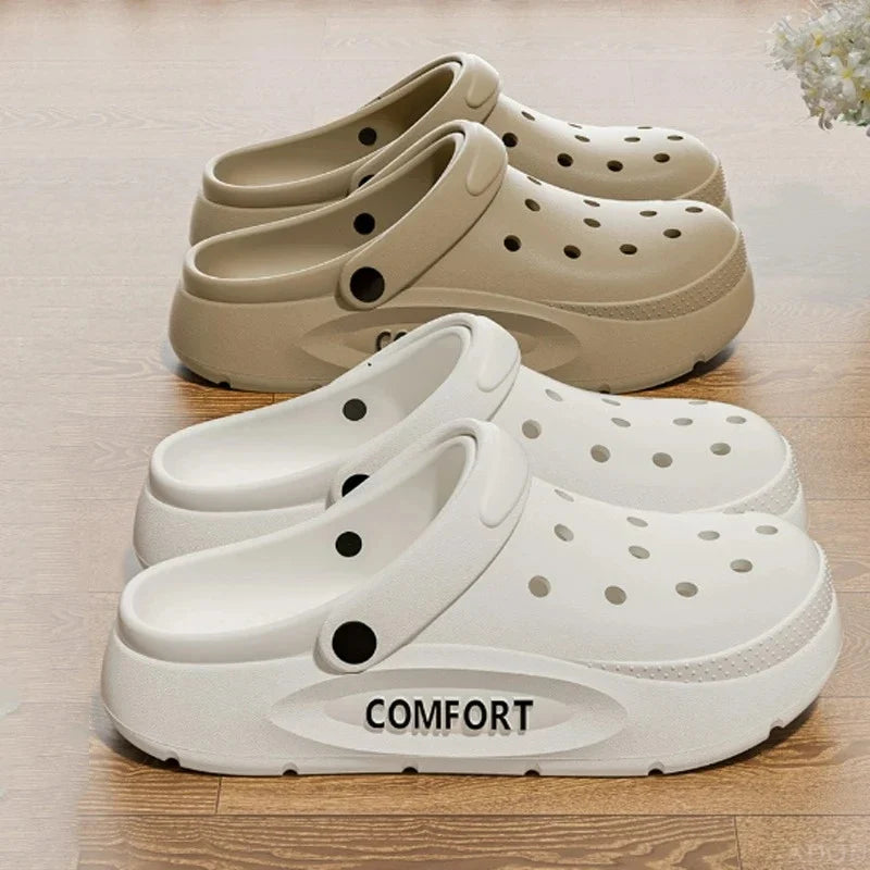 Hollow Clog Slippers – Thick Platform Anti-Slip Indoor Outdoor Shoes